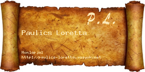 Paulics Loretta névjegykártya
